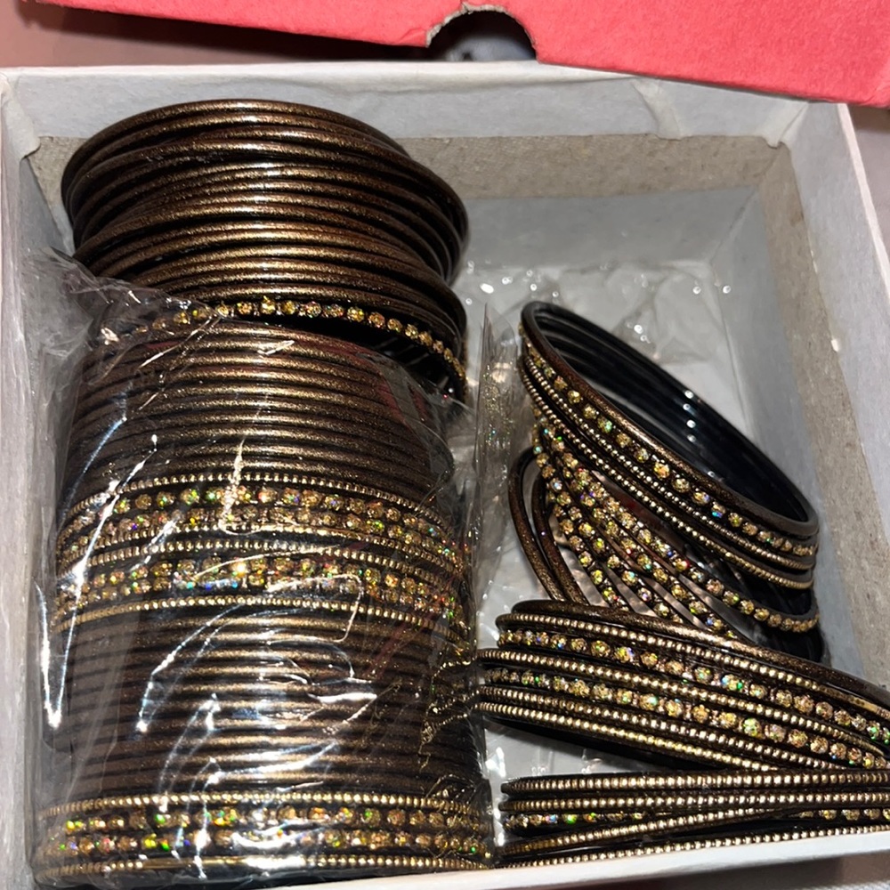 Brown and Gold Bangle Set
